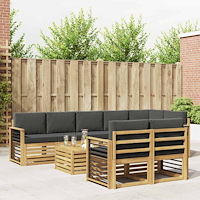 vidaXL Utomhussoffset 8 pcs Vit och antracit 59 x 59 x 37 cm Polyester