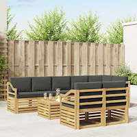 vidaXL Utomhussoffset 8 pcs Vit och antracit 59 x 59 x 37 cm Polyester