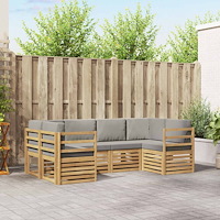 vidaXL Sektionsoffgrupp 6 pcs Vit och ljusgrå 245 x 126,5 x 73 cm