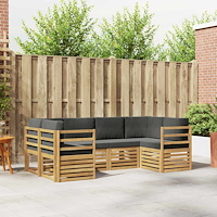 vidaXL Sektionsoffgrupp 6 pcs Vit och antracit 245 x 126,5 x 73 cm