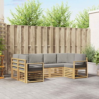 vidaXL Sektionsoffgrupp 6 pcs Vit och ljusgrå 245 x 128,5 x 73 cm