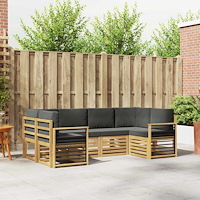vidaXL Sektionsoffgrupp 6 pcs Vit och antracit 245 x 128,5 x 73 cm