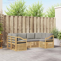 vidaXL Sektionsoffgrupp 6 pcs Vit och ljusgrå 245 x 126,5 x 73 cm