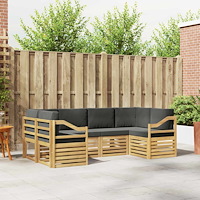 vidaXL Sektionsoffgrupp 6 pcs Vit och antracit 245 x 126,5 x 73 cm