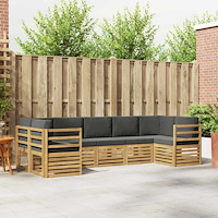 vidaXL Sektionsoffgrupp 7 pcs Vit och antracit 304 x 126,5 x 73 cm