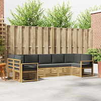 vidaXL Sektionsoffgrupp 7 pcs Vit och antracit 304 x 128,5 x 73 cm