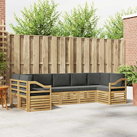 vidaXL Sektionsoffgrupp 7 pcs Vit och antracit 304 x 126,5 x 73 cm