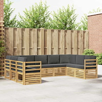 vidaXL Sektionsoffgrupp 9 pcs Vit och antracit 304 x 185,5 x 73 cm