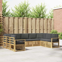 vidaXL Sektionsoffgrupp 9 pcs Vit och antracit 304 x 187,5 x 73 cm