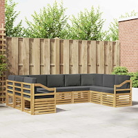 vidaXL Sektionsoffgrupp 9 pcs Vit och antracit 304 x 185,5 x 73 cm