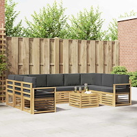 vidaXL Utomhussoffset 8 pcs Vit och Antracit 59 x 59 x 37 cm Polyester