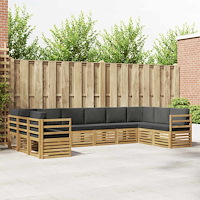 vidaXL Sektionsoffgrupp 10 pcs Vit och antracit 363 x 185,5 x 73 cm