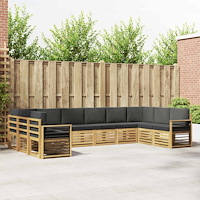 vidaXL Sektionsoffgrupp 10 pcs Vit och antracit 363 x 187,5 x 73 cm