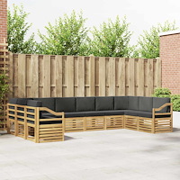 vidaXL Sektionsoffgrupp 10 pcs Vit och antracit 363 x 185,5 x 73 cm