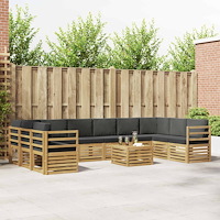 vidaXL Utomhussoffset 8 pcs Vit och Antracit 59 x 59 x 37 cm Polyester