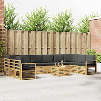 vidaXL Utomhussoffset 8 pcs Vit och Antracit 59 x 59 x 37 cm Polyester