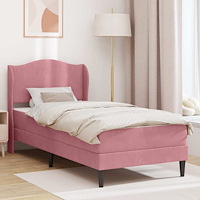 vidaXL Sängram med huvudgavel Rosa 90 x 190 cm Sammet