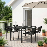 vidaXL Utemöbelset 5 pcs Svart och Anthracit Textilene