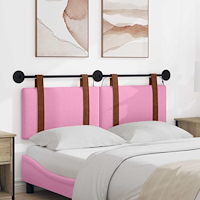 vidaXL Hängande sänggavel Med LED-lampa Rosa Antik PU