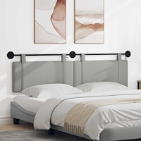 vidaXL Hängande sänggavel Med LED-lampa Moln Grå Tyg