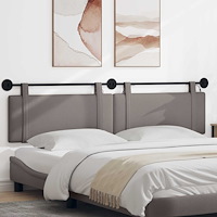 vidaXL Hängande sänggavel Med LED-lampa Taupe Tyg