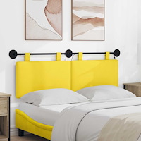 vidaXL Hängande sänggavel Med LED-lampa Ljusgul Kordread tyg