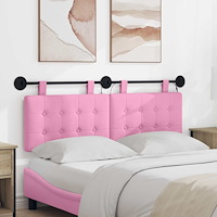 vidaXL Hängande sänggavel Med LED-lampa Rosa Tyg