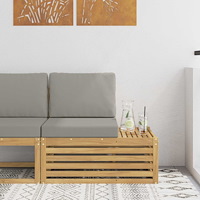 vidaXL Modulsoffa utomhus Massivt Akaciaträ Vit