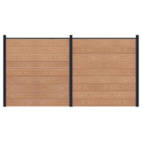 vidaXL Stängselpanel 2 pcs WPC och aluminium Brun