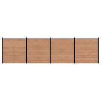 vidaXL Stängselpanel 4 pcs WPC och aluminium Brun