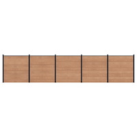 vidaXL Stängselpanel 5 pcs WPC och aluminium Brun