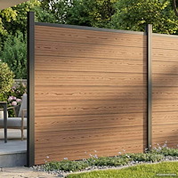 vidaXL Stängselpanel 6 pcs WPC och aluminium Brun