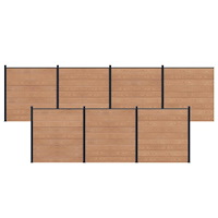 vidaXL Stängselpanel 7 pcs WPC och aluminium Brun