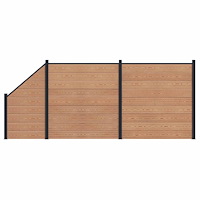 vidaXL Stängselpanel 3 pcs WPC och aluminium Brun