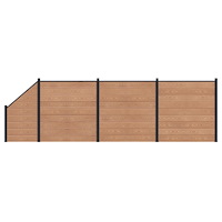 vidaXL Stängselpanel 4 pcs WPC och aluminium Brun