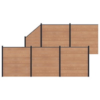 vidaXL Stängselpanel 6 pcs WPC och aluminium Brun