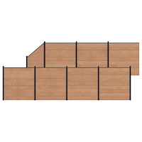 vidaXL Stängselpanel 8 pcs WPC och aluminium Brun