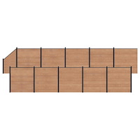 vidaXL Stängselpanel 11 pcs WPC och aluminium Brun