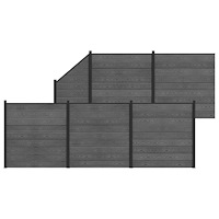 vidaXL Stängselpanel 6 pcs WPC och aluminium Grå