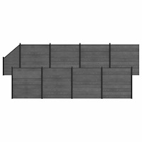 vidaXL Stängselpanel 9 pcs WPC och aluminium Grå