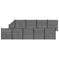 vidaXL Stängselpanel 10 pcs WPC och aluminium Grå
