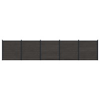 vidaXL Stängselpanel 5 pcs WPC och aluminium Svart