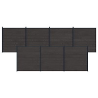 vidaXL Stängselpanel 7 pcs WPC och aluminium Svart