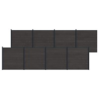 vidaXL Stängselpanel 8 pcs WPC och aluminium Svart