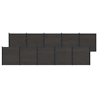 vidaXL Stängselpanel 10 pcs WPC och aluminium Svart