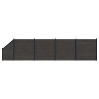 vidaXL Stängselpanel 5 pcs WPC och aluminium Svart