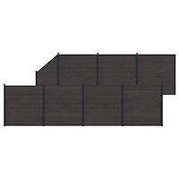 vidaXL Stängselpanel 8 pcs WPC och aluminium Svart