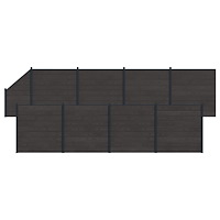 vidaXL Stängselpanel 9 pcs WPC och aluminium Svart