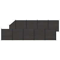 vidaXL Stängselpanel 10 pcs WPC och aluminium Svart
