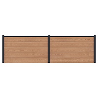 vidaXL Stängselpanel 2 pcs WPC och aluminium Brun